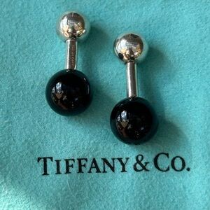 Tiffany & Co. Sterling Silver and Onyx Cufflinks